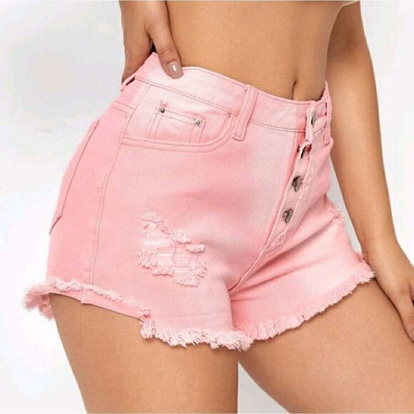 Ripped Denim Shorts  - Picture 1 of 4